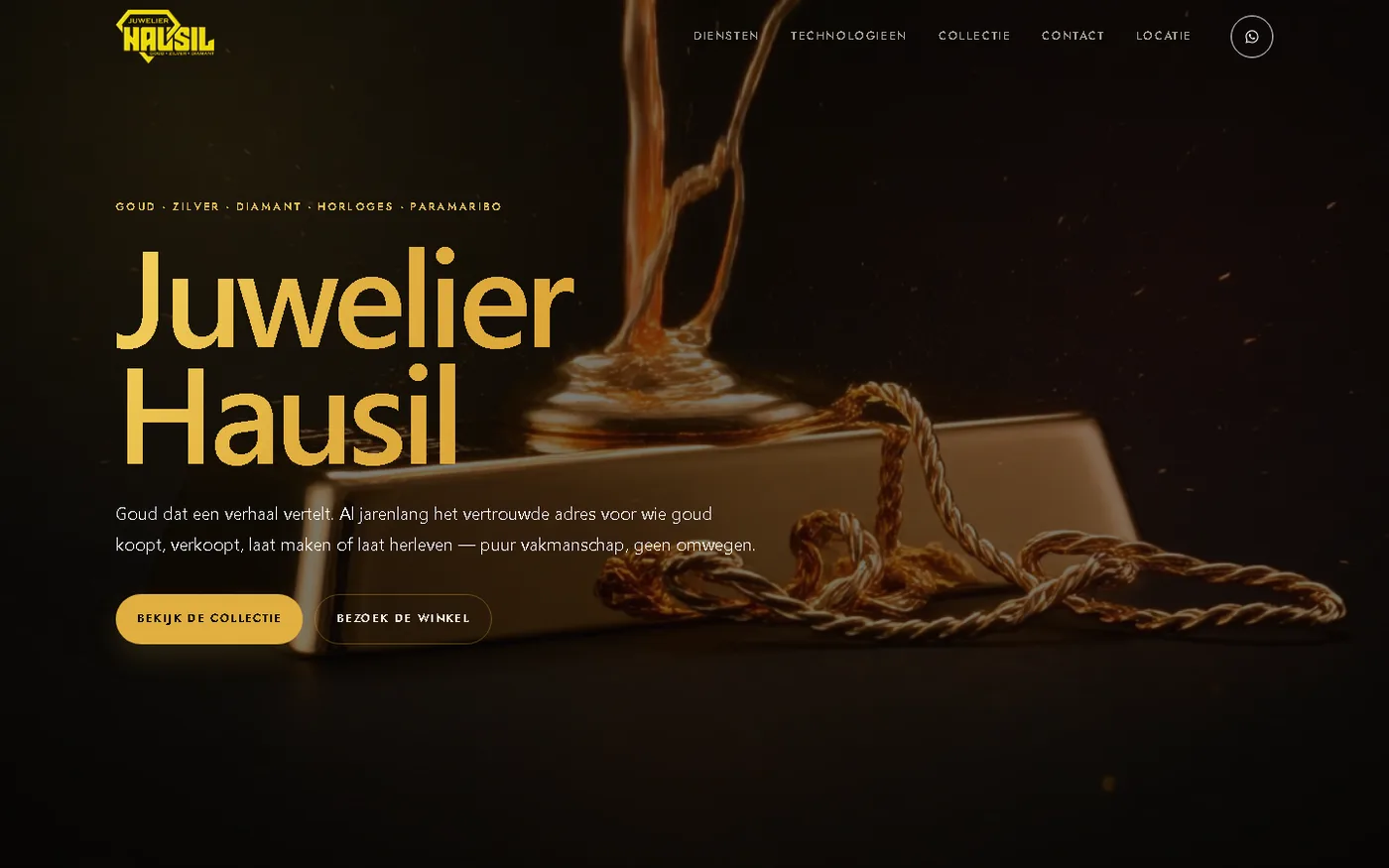 Juwelier Hausil website on desktop
