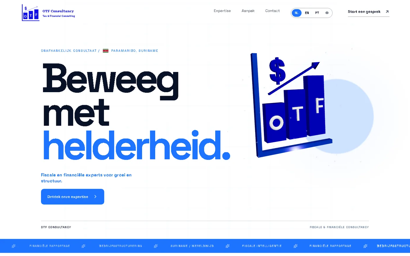 OTF Consultancy website on desktop